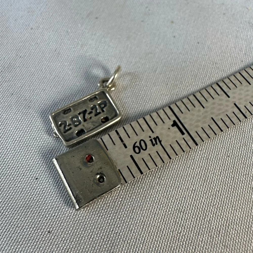 Tiny 925 silver charm 2-BZ-2P license plate